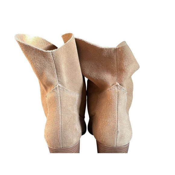 Schutz Tessie Suede Leather Western Boots Womens 9.5 B Tan Slouchy Block Heels - Picture 11 of 13